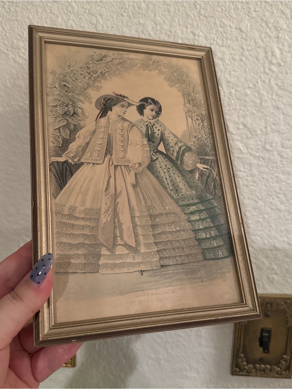 Antique Framed Engraving Style Art